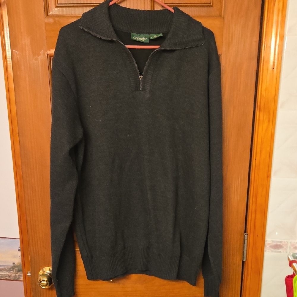 Men's Dark Gray Zip-Up Sweater